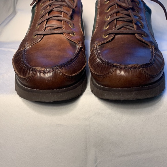 Rockport Vintage Leather Gore Tex Vibram Oxford Shoes Size 12 Brown & Green - Picture 4 of 12